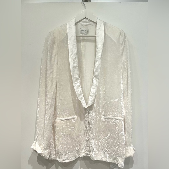 Giada Forte Forte White/Off White Crushed Silk/Viscose Blazer Beautiful ! - Picture 1 of 8